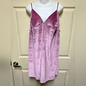 Victoria Secret Lingerie Chemise Slip Tank Dress  Velour Nightie Pink SzXXL